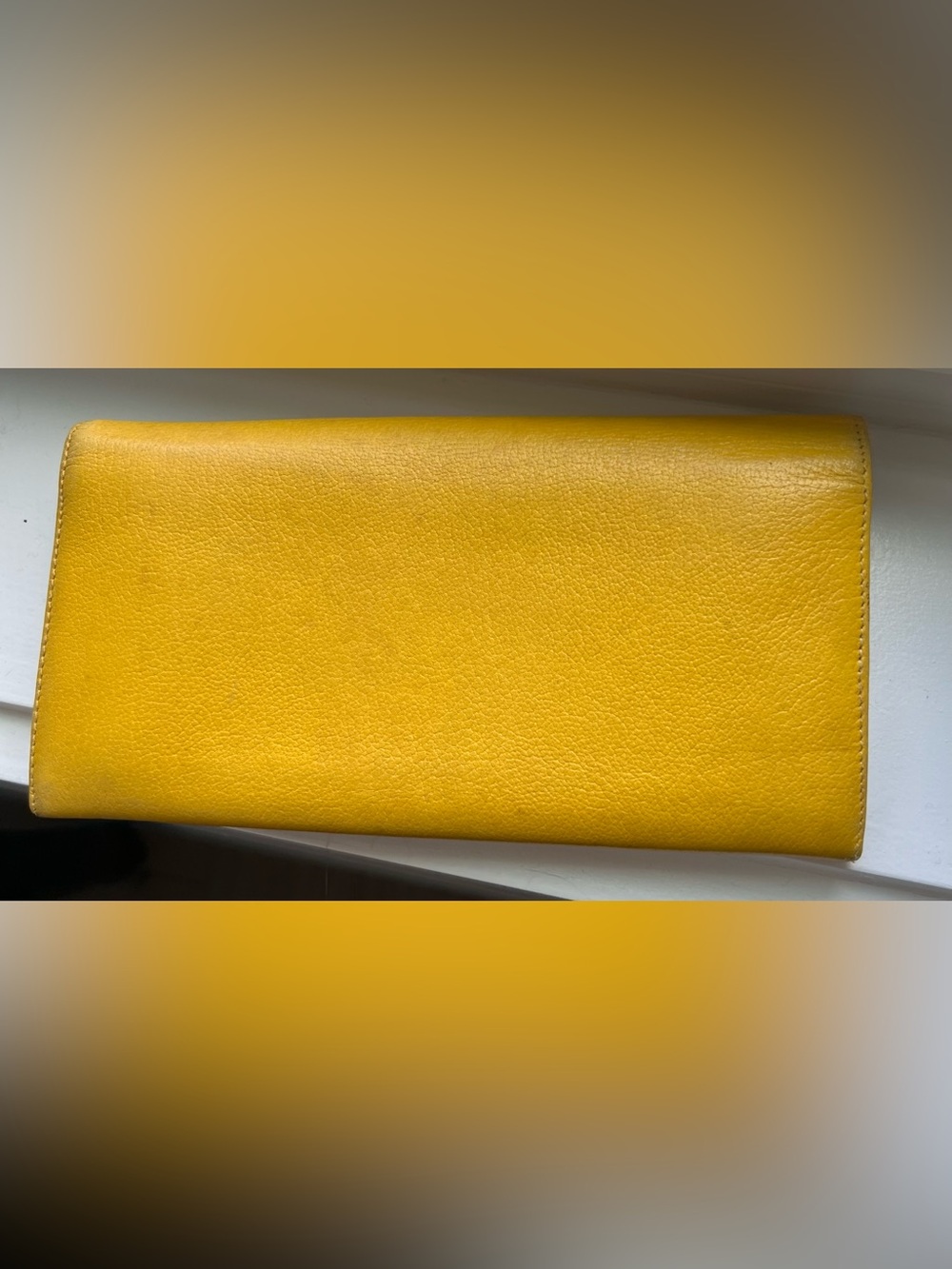 Chanel VINTAGE Yellow Camellia Leather Wallet - Picture 2 of 11